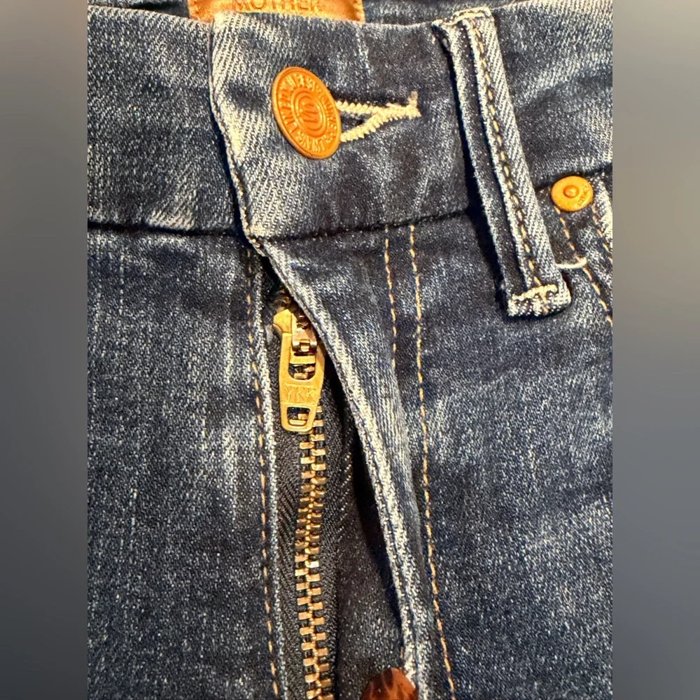 MOTHER Womens Jeans High Waisted Looker Teaming Up Skinny Dark Denim Jeans 25 - Picture 14 of 16